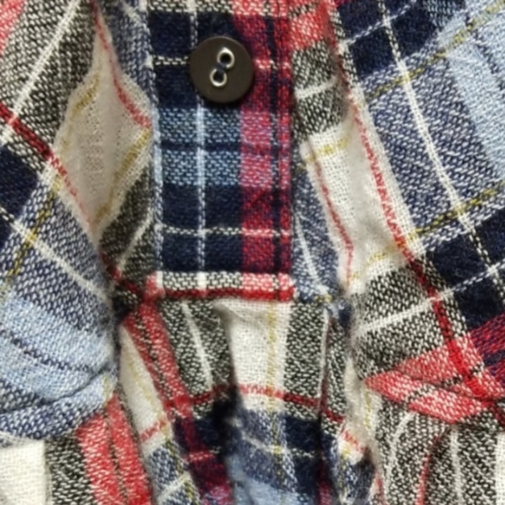 FREE PEOPLE Promise Everything Button Down Peplum Plaid Flannel Small - Picture 3 of 8